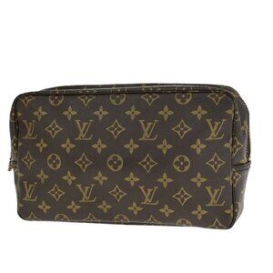 LOUIS VUITTON Trousse Toilette 28 Clutch Hand Bag Monogram Brown